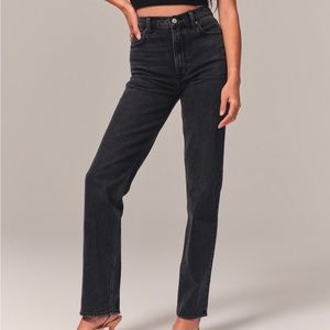 Abercrombie Ultra High Rise 90’s Straight Jean Black
